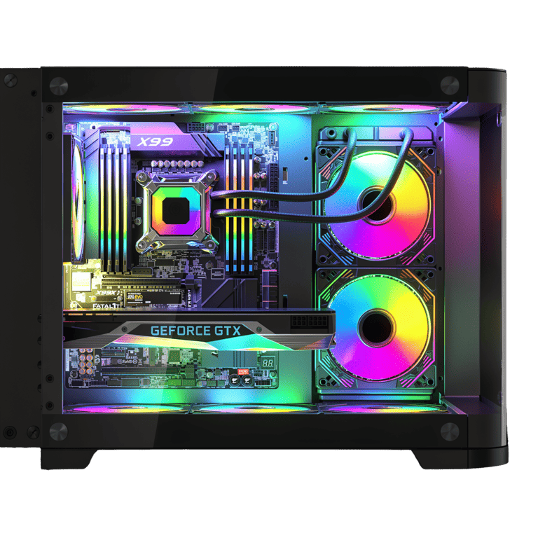 GABINETE GAMER VIPER MATX BLACK ARGB (5 FAN)  2 FAN MB/ 2 FAN ABAJO, 1 FAN TRASERO S/ FUENTE/ USB 3.0/ USB C 2