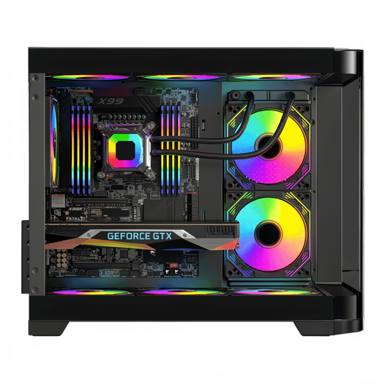 GABINETE GAMER VIPER MATX BLACK ARGB (5 FAN)  2 FAN MB/ 2 FAN ABAJO, 1 FAN TRASERO S/ FUENTE/ USB 3.0/ USB C 5