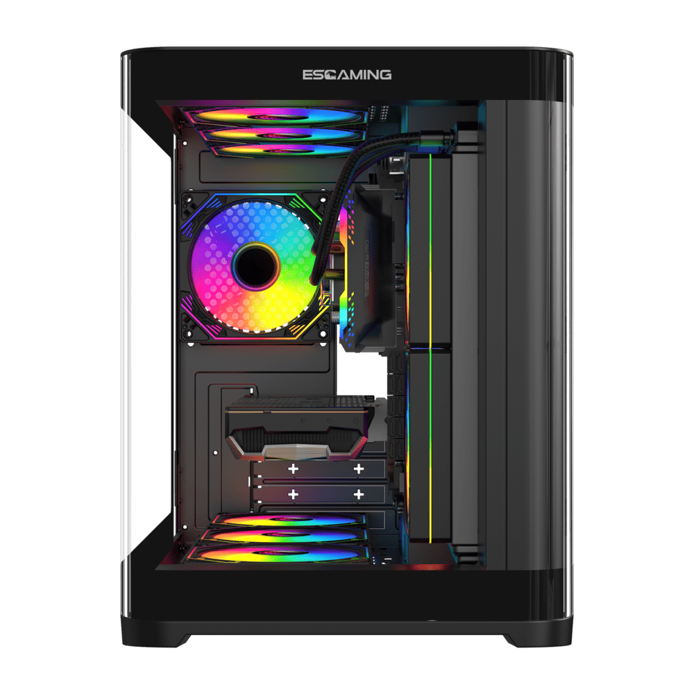 GABINETE GAMER VIPER MATX BLACK ARGB (5 FAN)  2 FAN MB/ 2 FAN ABAJO, 1 FAN TRASERO S/ FUENTE/ USB 3.0/ USB C 7