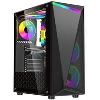 GABINETE GAMER U09 4 FAN ARGB/ 1 FAN REAR/ 3 FRONT/ ATX/ M-ATX/ I-ATX/ USB 3.0/USB 2.0/AUDIO SIN FUENTE / ESGAMING
