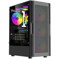 GABINETE GAMER HA06  4 FAN ARGB/ 1 FAN REAR/ 3 FRONT/ ATX/ M-ATX/ I-ATX/ USB 3.0/USB 2.0/AUDIO SIN FUENTE / ESGAMING
