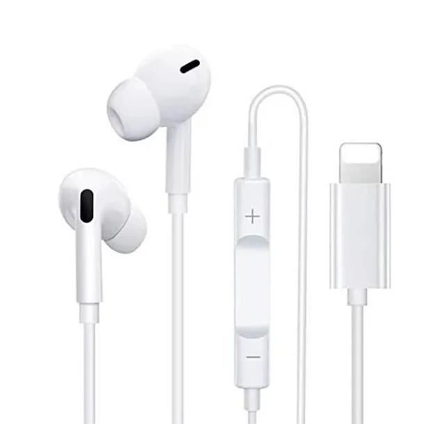 AUDIFONO ALAMBRICO LIGHTNING IN-EAR C/MICROFONO BLANCO