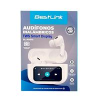 AUDIFONO BLUETOOTH TWS SMART DISPLAY ANC/ENC C/PANTALLA BLANCO