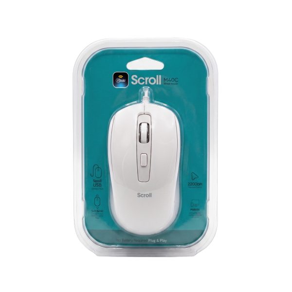 MOUSE ALAMBRICO USB SCROLL BLANCO