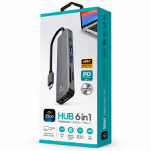 HUB 6 EN 1 TYPE-C A HDMI/SD/PD100W/USB3.0/USB2.0