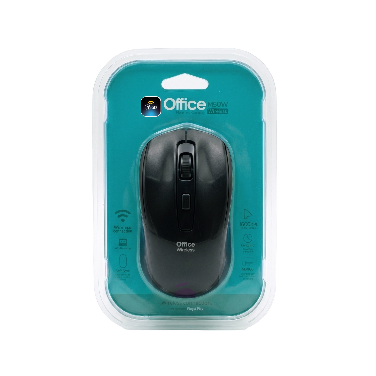 MOUSE INALAMBRICO 2,4GHZ OFFICE NEGRO