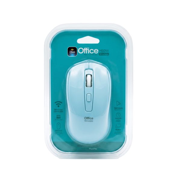 MOUSE INALAMBRICO 2,4GHZ OFFICE CELESTE