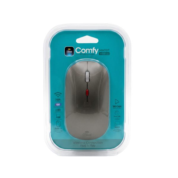 MOUSE BLUETOOTH  + WRLES 2.4G  COMFY GRIS