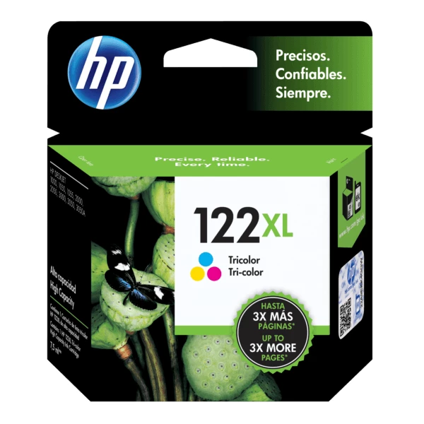 HP 122XL - 6 ml - Alto rendimiento - color (cian, magenta, amarillo) - original - cartucho de tinta - para Deskjet 1000 J110, 10XX J410, 2050 J510, 2050A J510, 2054A J510, Ink Advantage 2060 K110